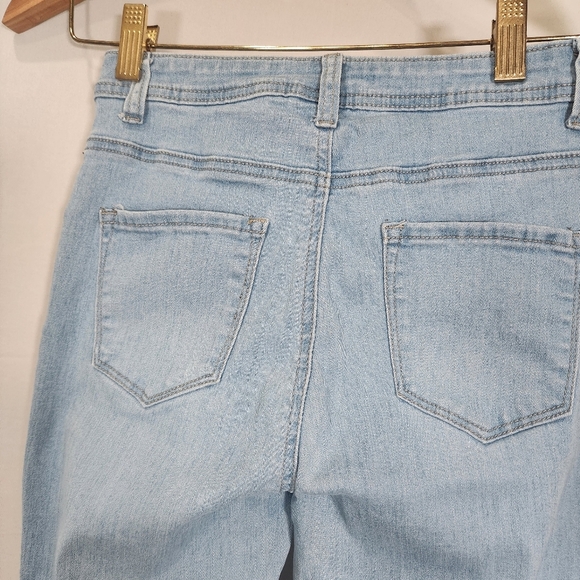 Love Light Blue Flare Jeans with Frayed Hem - Picture 6 of 13
